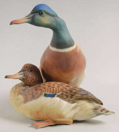 Birds Mallard Duck-Pair-Color Bisque - No Box