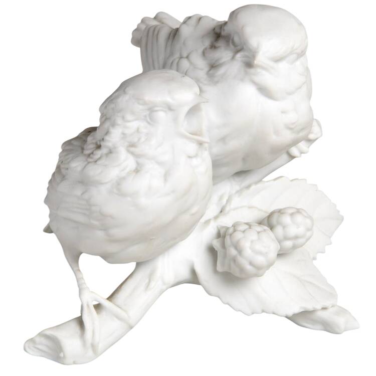 Birds Blue Tits-Pair (White Bisque) - No Box