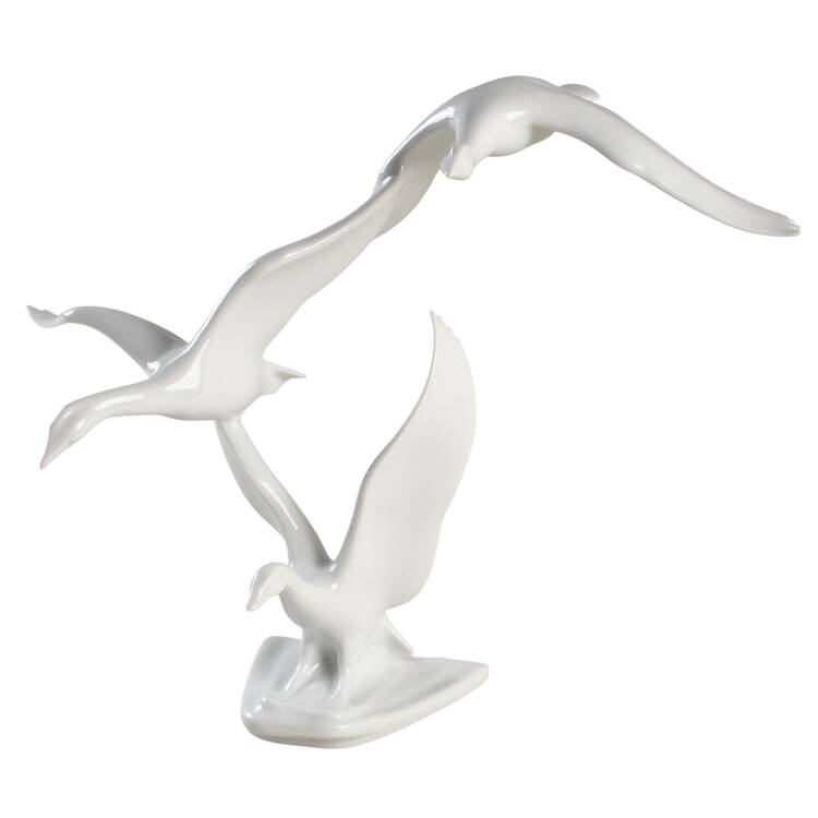 Birds Three Flying Geese (White Glaze) - No Box