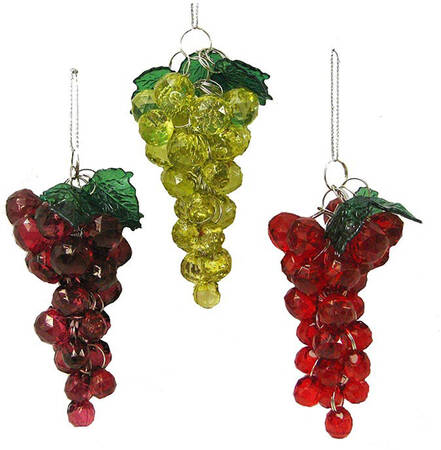Tuscan Christmas-Vineyard Beaded Grapes  - No Box