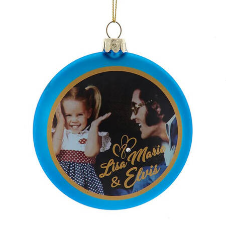 Elvis - Blown Glass Elvis & Lisa Marie Disc - Boxed