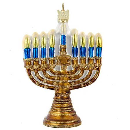 Hanukkah - Noble Gems Menorah-Gold - Boxed