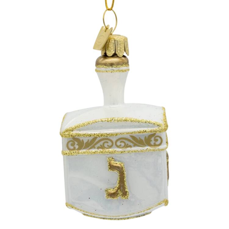 Hanukkah - Noble Gems Glass Dreidel Ornament - Boxed