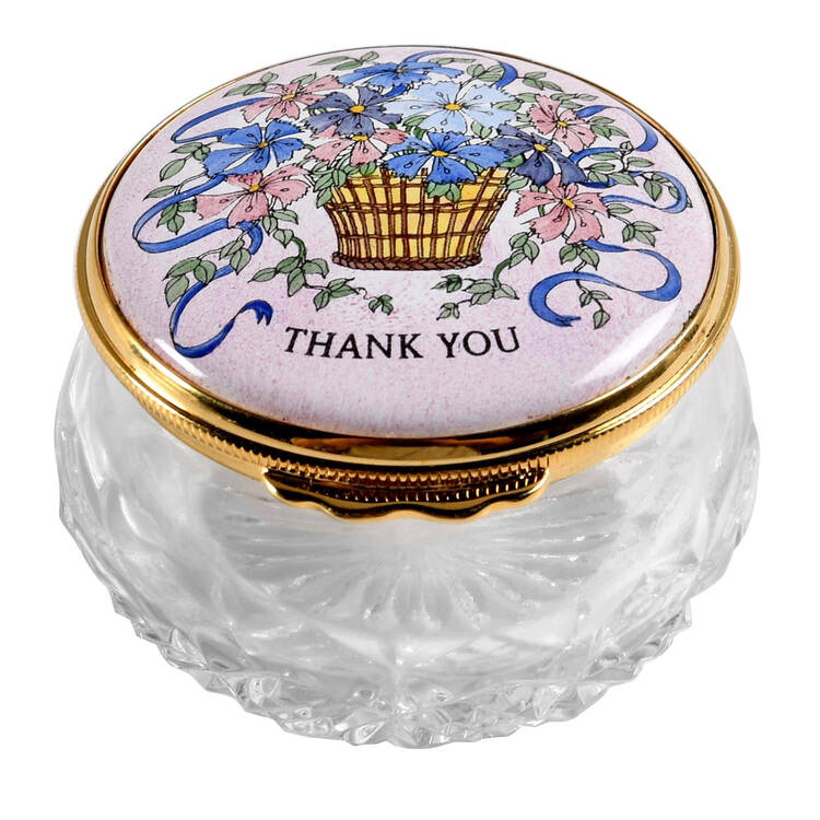 Kingsley Enamels Boxes Thank You-Enamel & Crystal - No Box