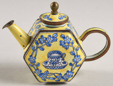 Enamel Teapots Blue & White Cup & Saucer,Blue Flowers - No Box