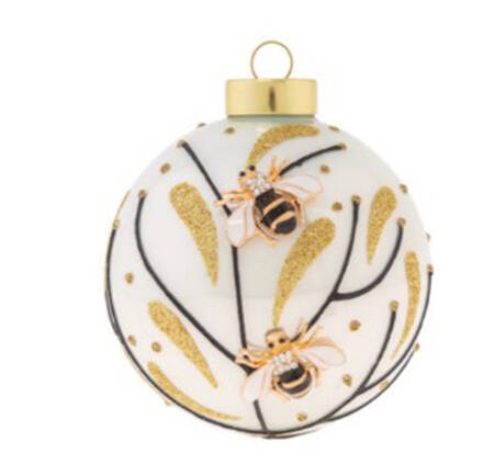 Holiday Cheer Golden Bees & Flowers Round - No Box