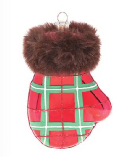 Holiday Cheer Plaid Mitten - No Box