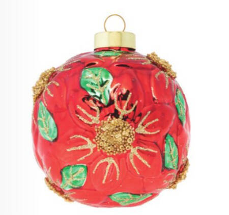 Holiday Cheer Poinsettia Sculpted Round - No Box