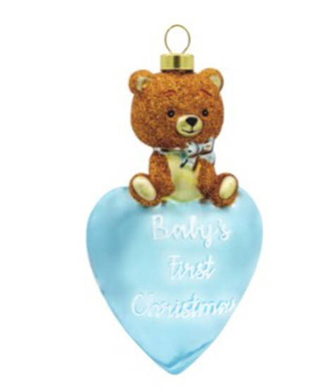Brilliant Brights Baby Boy Bear- First Christmas - No Box
