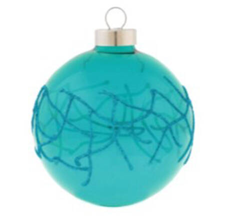 Festive Blues Teal Translucent Glitter Coral Round - No Box