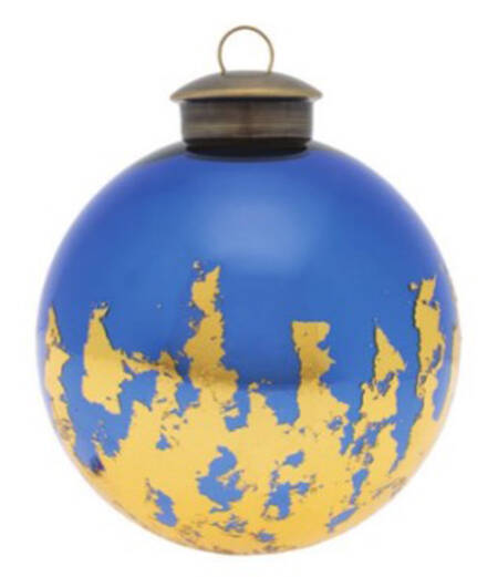 Festive Blues Blue W/ Crackled Gold Foil Round - No Box