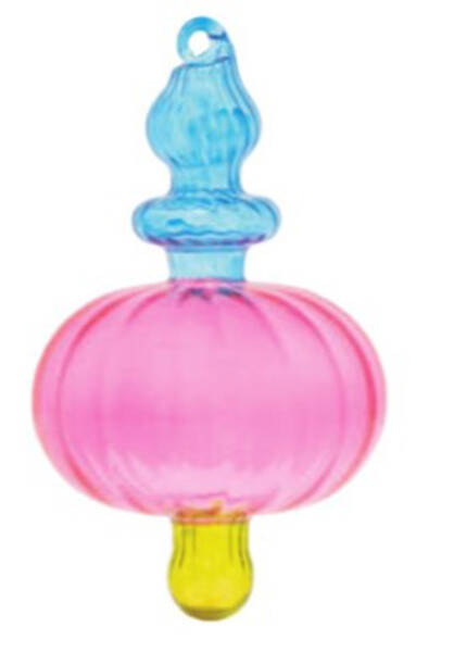 Festive Blues Bright 3 Tone Translucent Finial - No Box
