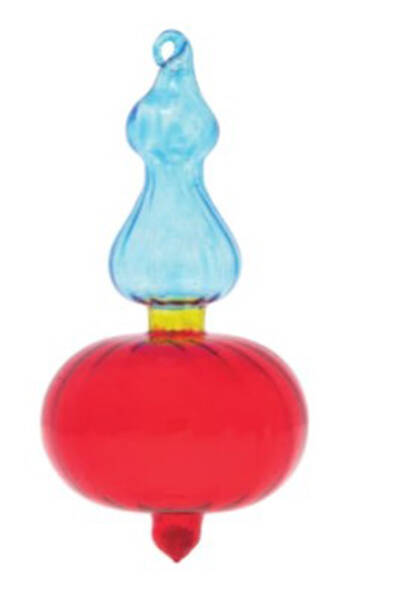 Festive Blues 3 Tone Translucent Finial - No Box