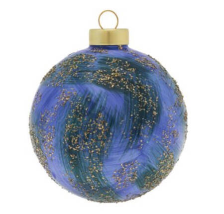Festive Blues Blue & Green Paint Strokes Round - No Box