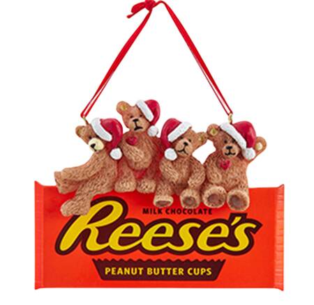 Hershey's Ornaments (Resin) Santa Bears On Reese's Cups - No Box