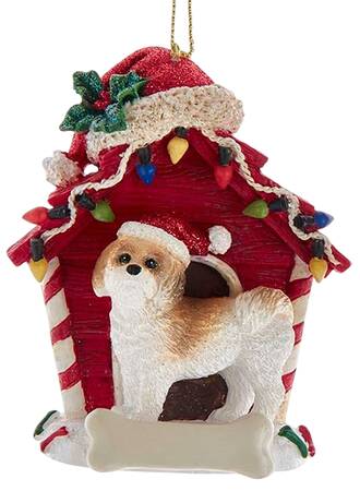 Dog Breeds in Doghouses Tan & White Shih Tzu - No Box 42a