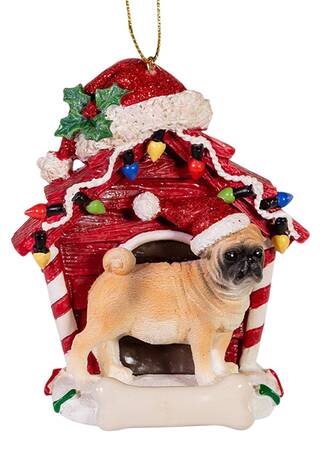 Dog Breeds in Doghouses Black & Tan Pug - No Box