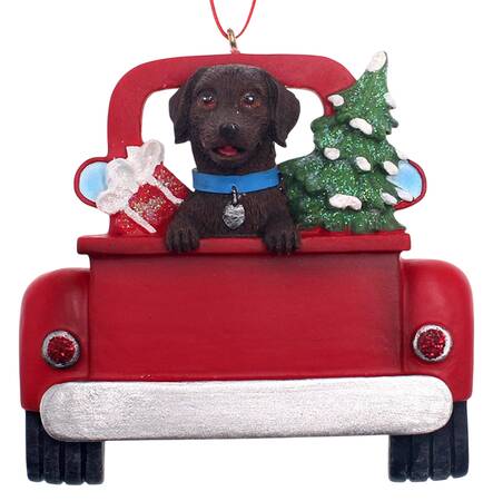 Dog Breeds in Trucks Chocolate Labrador Retriever - No Box