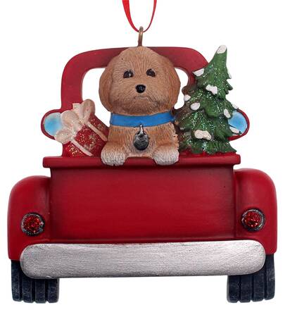 Dog Breeds in Trucks Golden Doodle - No Box