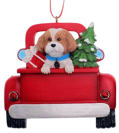 Dog Breeds in Trucks Brown & White Shih Tzu - No Box