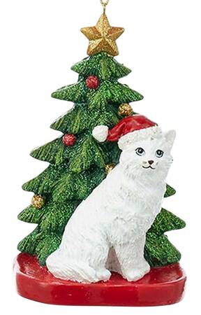 Pet Breeds with Christmas Trees White Cat - No Box