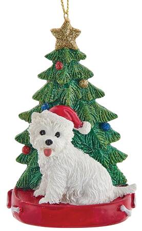 Pet Breeds with Christmas Trees West Highland White Terrier - No Box