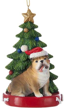 Pet Breeds with Christmas Trees Bulldog - No Box
