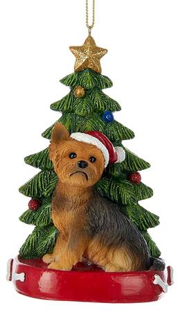 Pet Breeds with Christmas Trees Yorkshire Terrier - No Box
