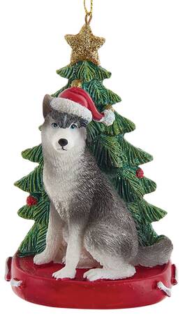 Pet Breeds with Christmas Trees Siberian Husky - No Box
