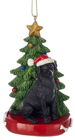 Pet Breeds with Christmas Trees Black Labrador Retriever - No Box