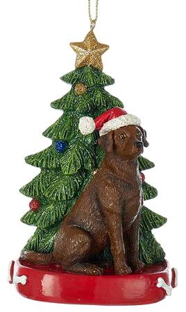Pet Breeds with Christmas Trees Chocolate Labrador Retriever - No Box