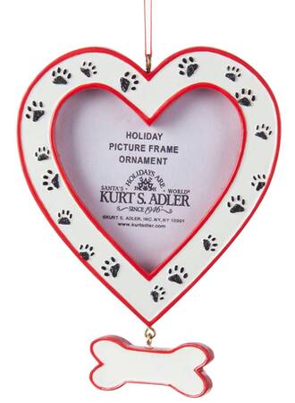 Pet Parade (Resin) Heart Photo Frame W/ Dog Paws - No Box