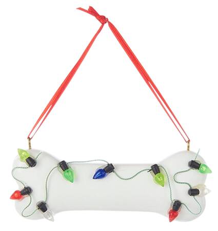 Pet Parade (Resin) Dog Bone W/ Christmas Lights - No Box