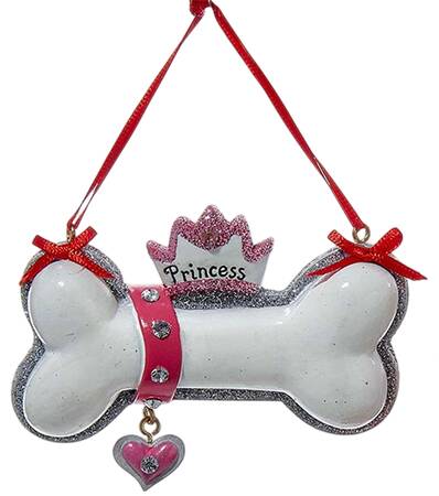 Pet Parade (Resin) Bone W/ Princess Crown & Collar - No Box 76b
