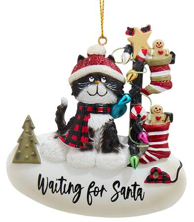 Pet Parade (Resin) Waiting For Santa- Cat - No Box 125a