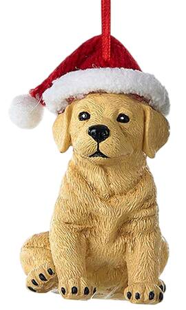 Pet Parade (Resin) Yellow Lab Puppy W/ Santa Hat - No Box 121a