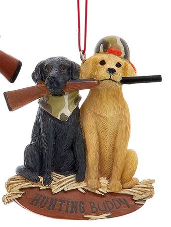 Pet Parade (Resin) Hunting Buddy- Two Labs W/ Gun - No Box 112b