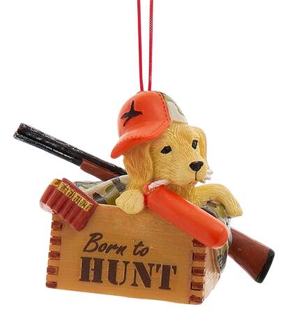 Pet Parade (Resin) Born To Hunt- Puppy In Box  - No Box Nb112a