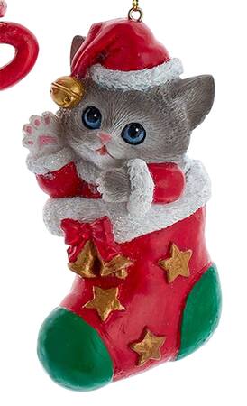 Pet Parade (Resin) Santa Cat In Stocking - No Box 105c