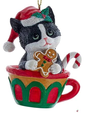 Pet Parade (Resin) Santa Cat In Teacup - No Box 105b