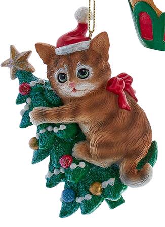 Pet Parade (Resin) Santa Cat On Christmas Tree - No Box