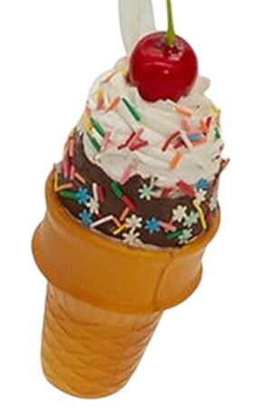 Santa's Cookie Bakery Ice Cream Cone W/ Cherry- B - No Box 59b