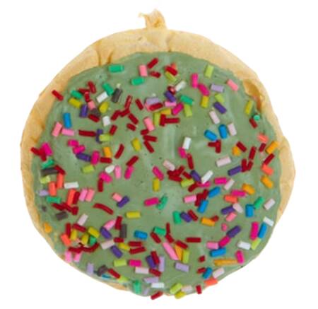 Santa's Cookie Bakery Sprinkle Cookie-Green Icing - No Box 53c