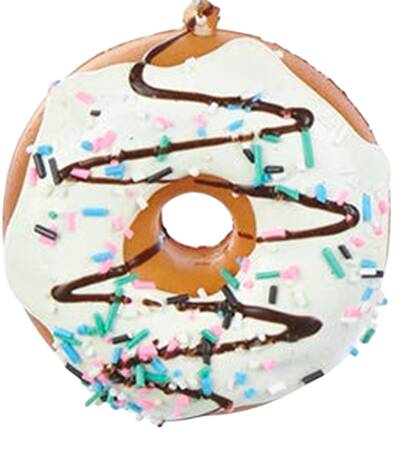 Santa's Cookie Bakery Donut W/ White & Brown Icing - No Box 52c