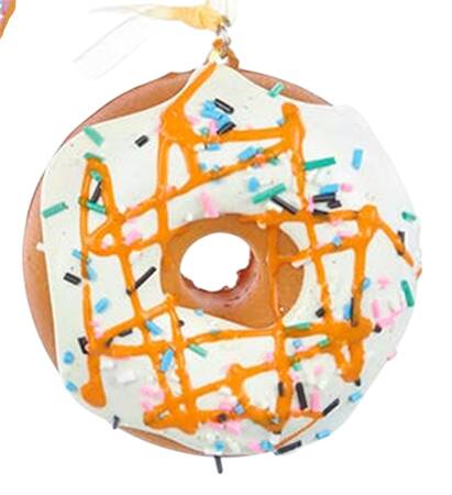 Santa's Cookie Bakery Donut W/ White & Orange Icing - No Box 52b