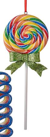Santa's Cookie Bakery Rainbow Lollipop-Green Bow - No Box