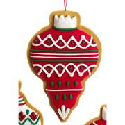 Santa's Cookie Bakery Red & Green Ornament Cookie- A - No Box 85a