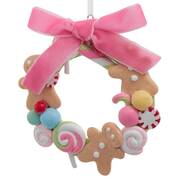 Santa's Cookie Bakery Candy Wreath W/ Bow Style A - No Box