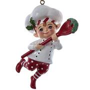 Santa's Cookie Bakery Elf Chef With Red Spoon - No Box