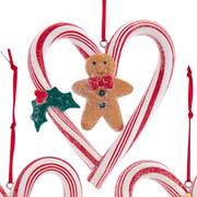 Santa's Cookie Bakery Gingerbread Candy Cane Heart - No Box-107a